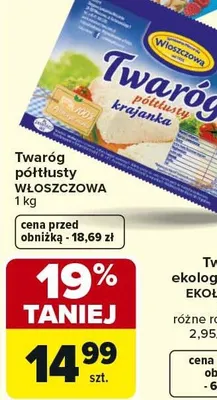 Twaróg półtłusty 1 kg promocja w Carrefour Market
