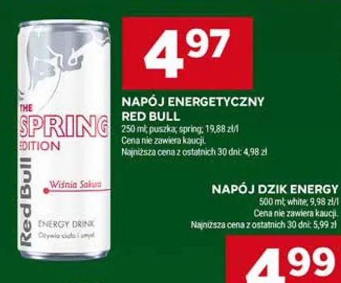 Napój energetyczny Red Bull promocja w Stokrotka