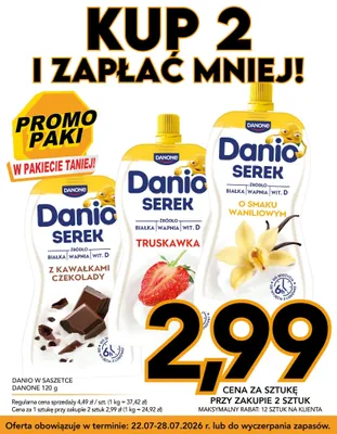Serek Danio z kawałkami czekolady promocja w Kupiec