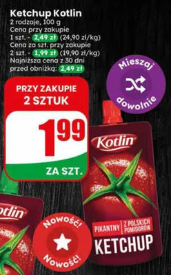 Ketchup Kotlin różne rodzaje promocja w Dino