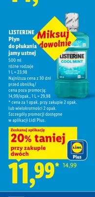 Płyn do płukania jamy ustnej Listerine promocja w Lidl
