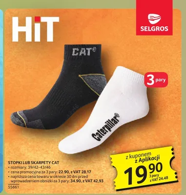 Skarpety męskie CAT 3-pak promocja w Selgros