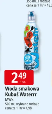 Woda smakowa Kubuś Waterrr promocja w Leclerc