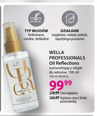 Olejek rozświetlający do włosów Wella Professionals Oil Reflections promocja w Hebe