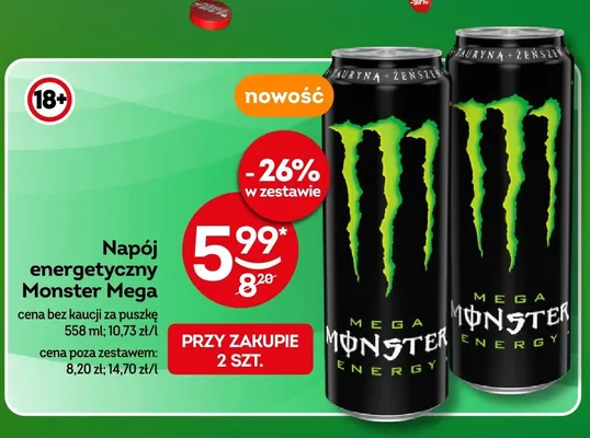 Napój energetyczny Monster Mega promocja w Żabka