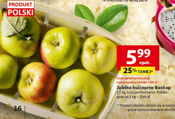 Jabłka kulinarne Boskop promocja w Auchan