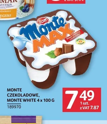 Deser mleczny Monte White 4-pak promocja w Selgros
