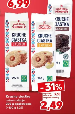 Kruche ciastka różne rodzaje z cukrem, z masłem promocja w Kaufland