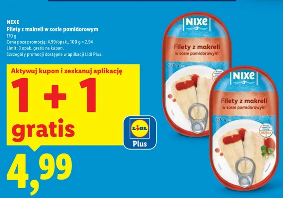 Filety z makreli w sosie pomidorowym promocja w Lidl