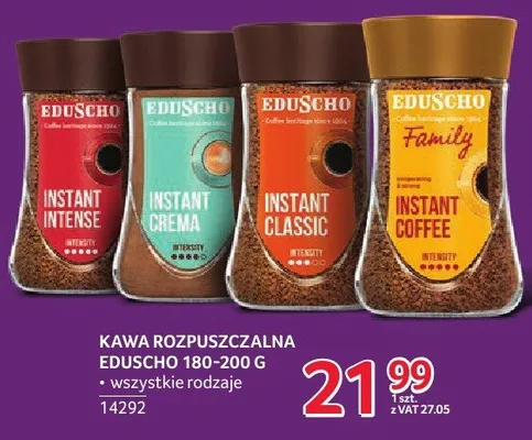 Kawa rozpuszczalna Eduscho Instant Intense promocja w Selgros