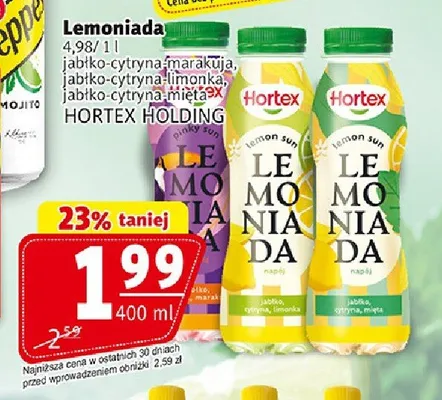 Lemoniada Hortex jabłko-cytryna-marakuja promocja w Prim Market
