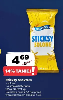 Sticksy o smaku ketchupu Snaxters promocja w Netto
