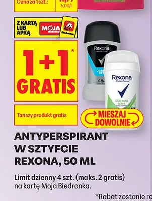 Antyperspirant w sztyfcie Rexona promocja w Biedronka