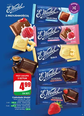 Czekolada mleczna malinowa E.Wedel promocja w Dino