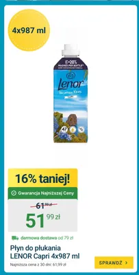 Płyn do płukania Lenor Vacation Vibes Capri 4-pak 987 ml promocja w ERLI