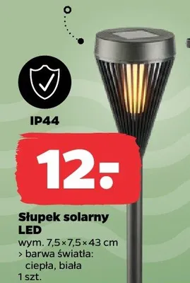 Słupek solarny LED 7,5x7,5x43cm Netto promocja w Netto