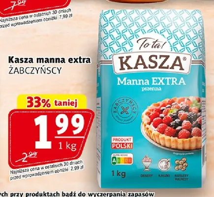 Kasza manna extra To ta! promocja w Prim Market