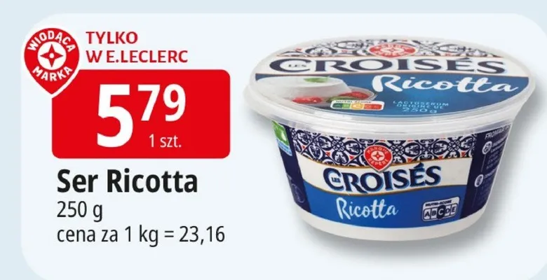 Ser Ricotta Croisés promocja w Leclerc