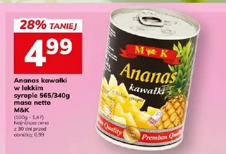 Ananas kawałki w lekkim syropie promocja w Hitpol