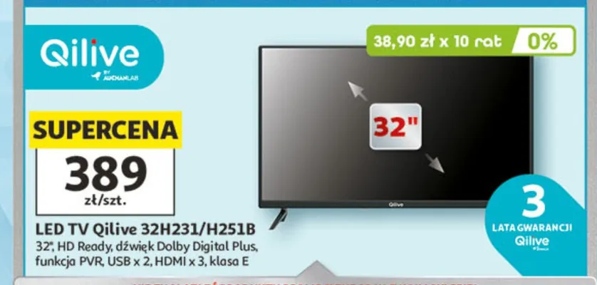 LED TV Qilive 32H231/H251B 32" promocja w Auchan