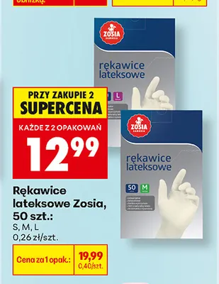 Rękawice lateksowe Zosia L promocja w Biedronka