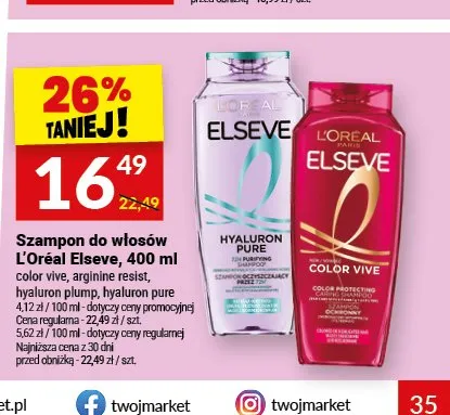 Szampon do włosów L'Oréal Elseve Arginine Resist promocja w Twój Market