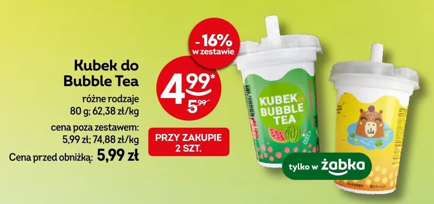Kubek do Bubble Tea promocja w Żabka