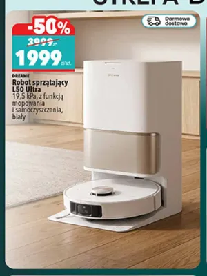 Robot sprzątający L50 Ultra z funkcją mopowania i samoczyszczenia biały Dreame promocja w Biedronka