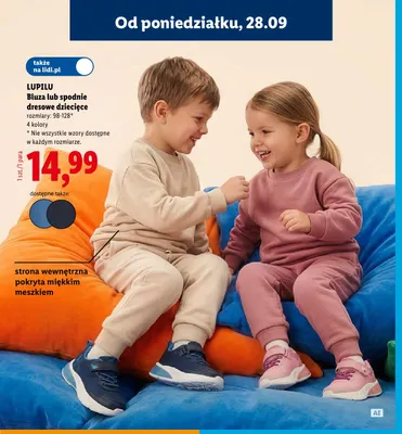 Spodnie dresowe dziecięce Lupilu promocja w Lidl