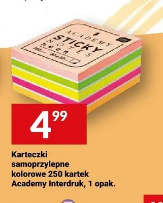 Karteczki samoprzylepne kolorowe 250 kartek Academy Interdruk promocja w Twój Market