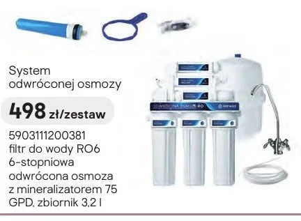 System odwróconej osmozy filtr do wody RO6 6-stopniowa odwrócona osmoza z mineralizatorem 75 GPD zbiornik 3,2l promocja w Castorama