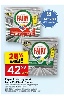 Kapsułki do zmywarki Fairy Platinum Plus 25szt. promocja w Twój Market