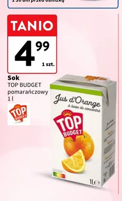 Sok pomarańczowy Top Budget promocja w Intermarche