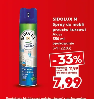 Spray do mebli przeciw kurzowi Aloes Sidolux M promocja w Kaufland