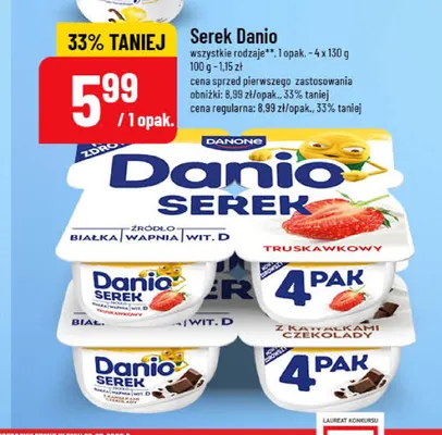 Serek Danio truskawkowy 4-pak promocja w POLOmarket