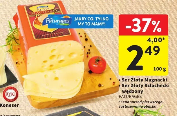 Ser wędzony Złoty Szlachecki Paturages promocja w Intermarche