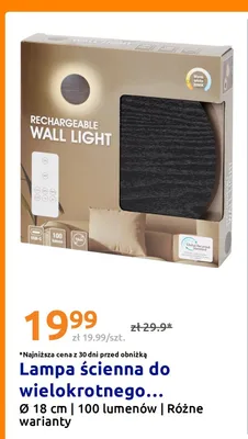 Lampa ścienna do wielokrotnego ładowania promocja w Action