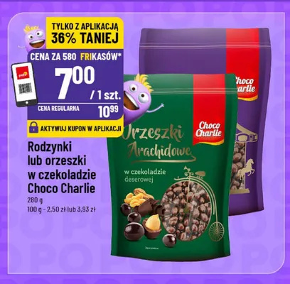 Rodzynki i orzeszki w czekoladzie Choco Charlie promocja w POLOmarket