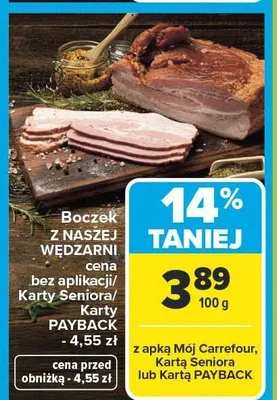 Boczek z naszej wędźarni promocja w Carrefour