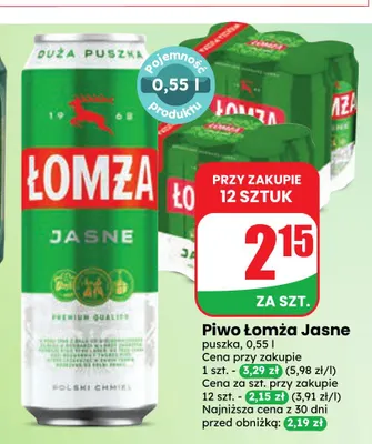 Piwo Łomża promocja w Dino
