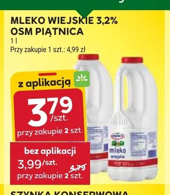 Mleko Wiejskie 3,2% OSM Piątnica promocja w Stokrotka