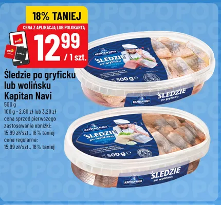 Śledzie po wolińsku Kapitan Navi promocja w POLOmarket