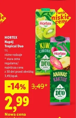 Napój Tropical Duo Hortex promocja w Lidl