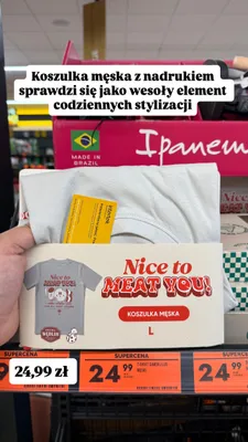 Koszulka męska Krajna Wędlin Nice to meat you promocja w Biedronka