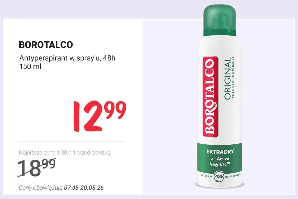 Antyperspirant w spray'u 48h BOROTALCO promocja w Rossmann