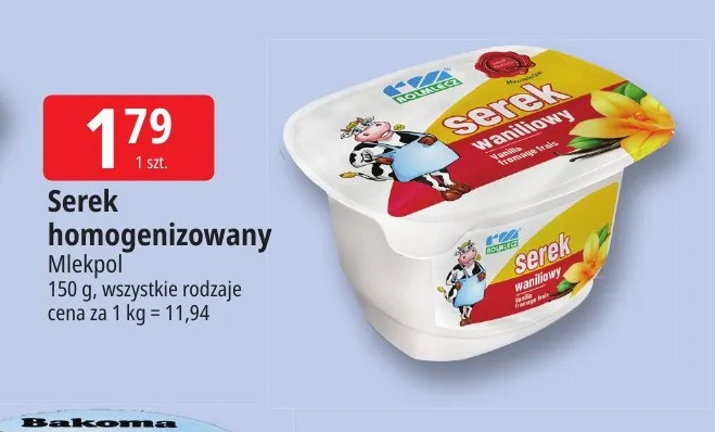 Serek homogenizowany waniliowy Rolmlecz promocja w Leclerc