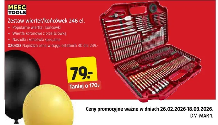 Zestaw wierteł/końcówek 246 el. promocja w Jula