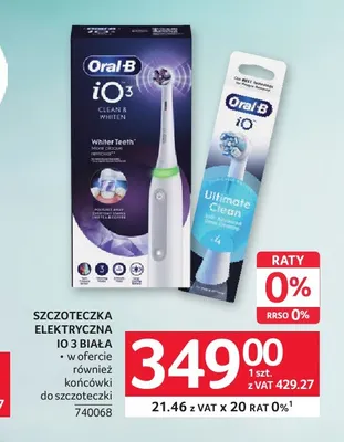 Szczoteczka elektryczna iO 3 biała Oral-B promocja w Selgros