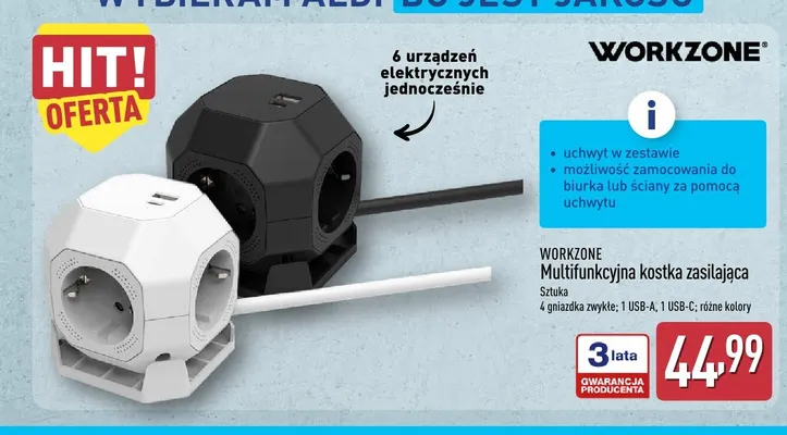 Multifunkcyjna kostka zasilająca Workzone promocja w Aldi