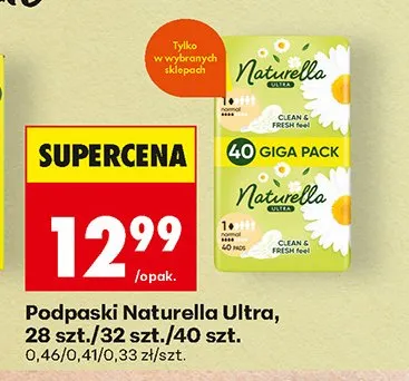 Podpaski Naturella Ultra Giga Pack 40 szt. promocja w Biedronka